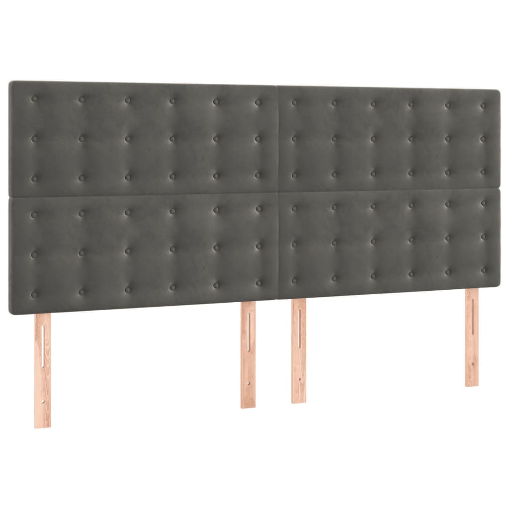 Okvir za krevet bez madraca tamnosivi 160x200 cm baršunasti