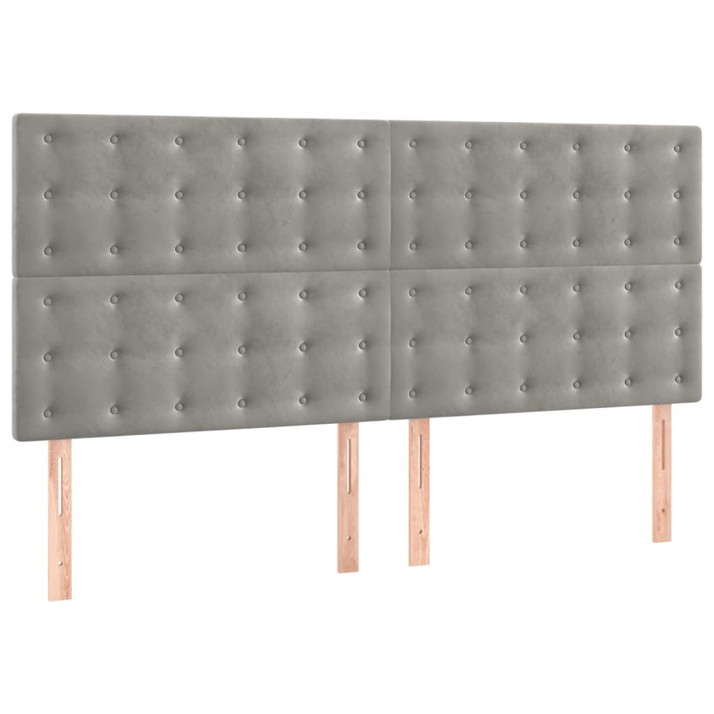 Okvir za krevet s uzglavljem svjetlosivi 180x200 cm baršunasti