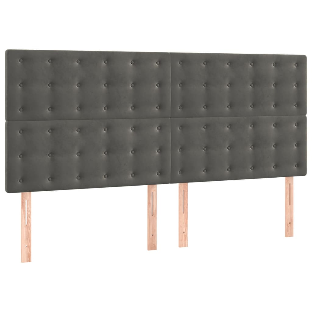 Okvir za krevet bez madraca tamnosivi 200x200 cm baršunasti