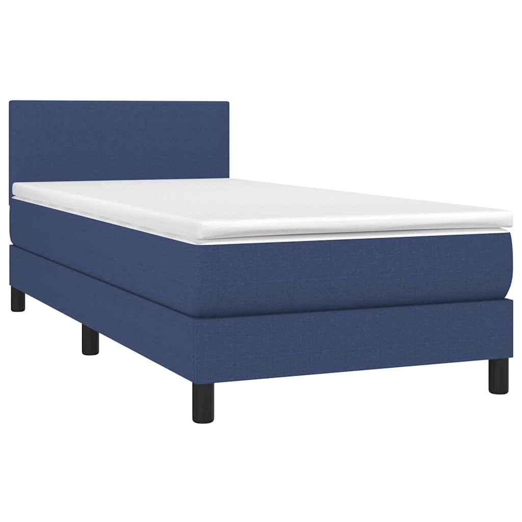 Krevet s oprugama i madracem plavi 80x200 cm od tkanine