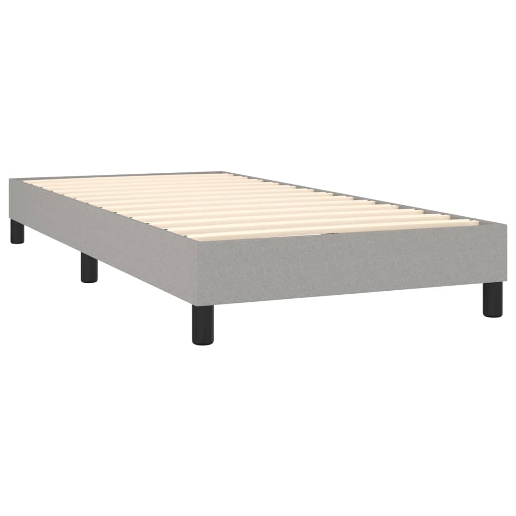Box spring krevet s madracem svjetlosivi 90x190 cm od tkanine