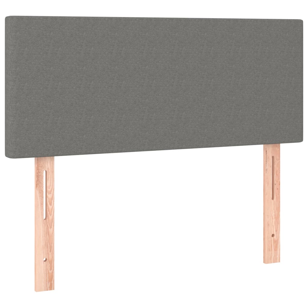 Krevet s oprugama i madracem tamnosivi 90 x 190 cm od tkanine