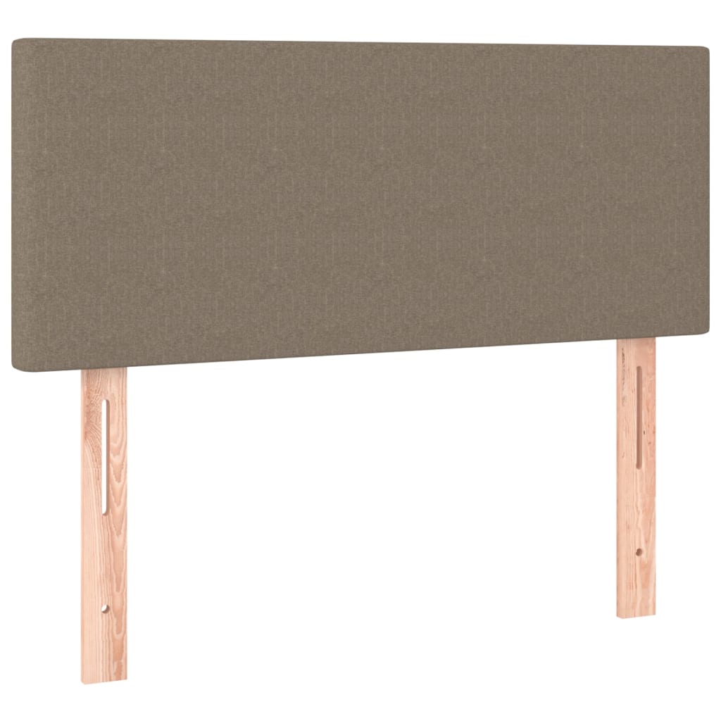 Krevet s oprugama i madracem smeđesivi 90x200 cm od tkanine