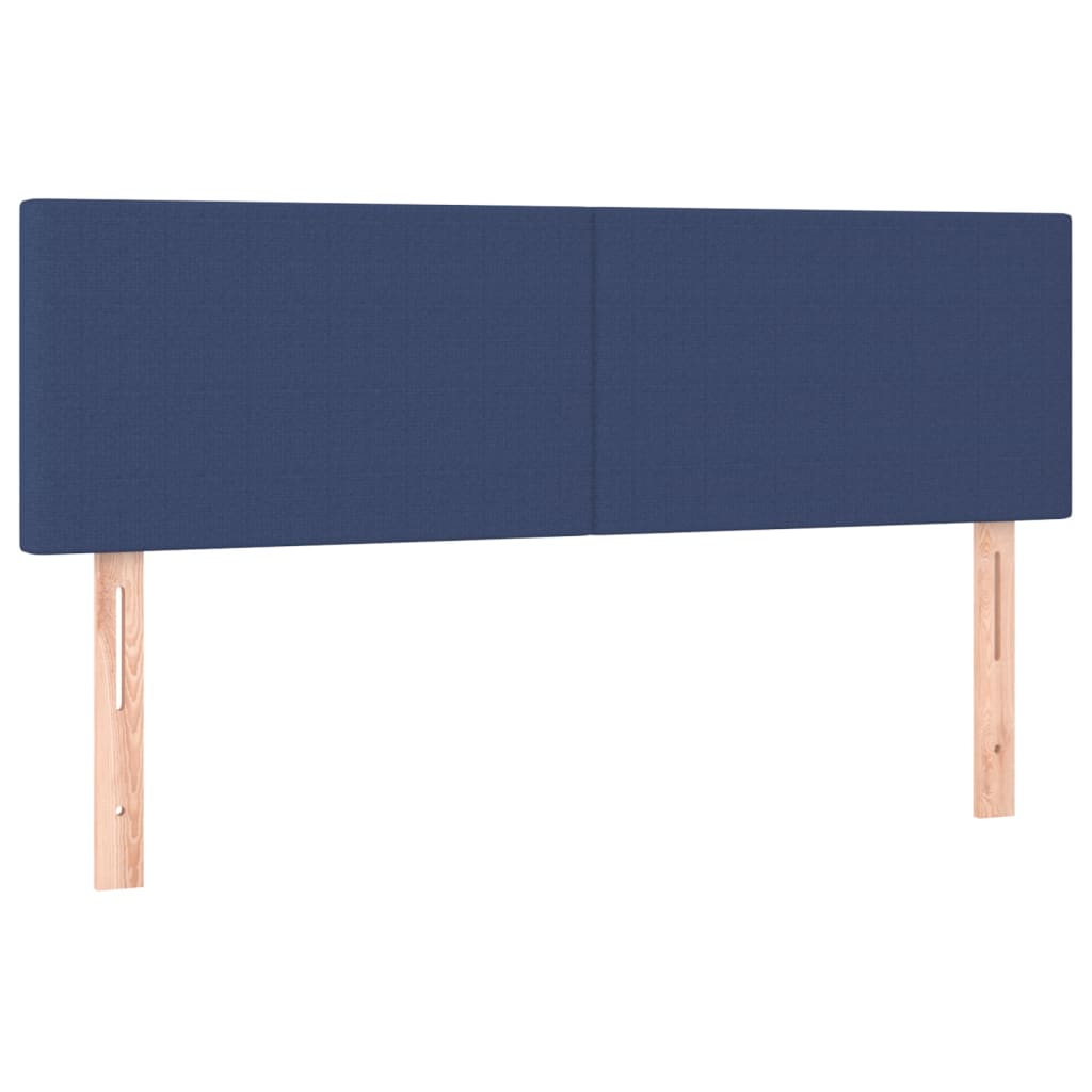 Krevet s oprugama i madracem plavi 140 x 190 cm od tkanine