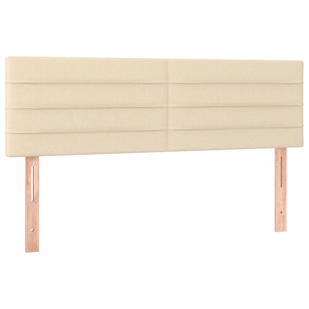 Krevet s oprugama i madracem krem 140 x 190 cm od tkanine