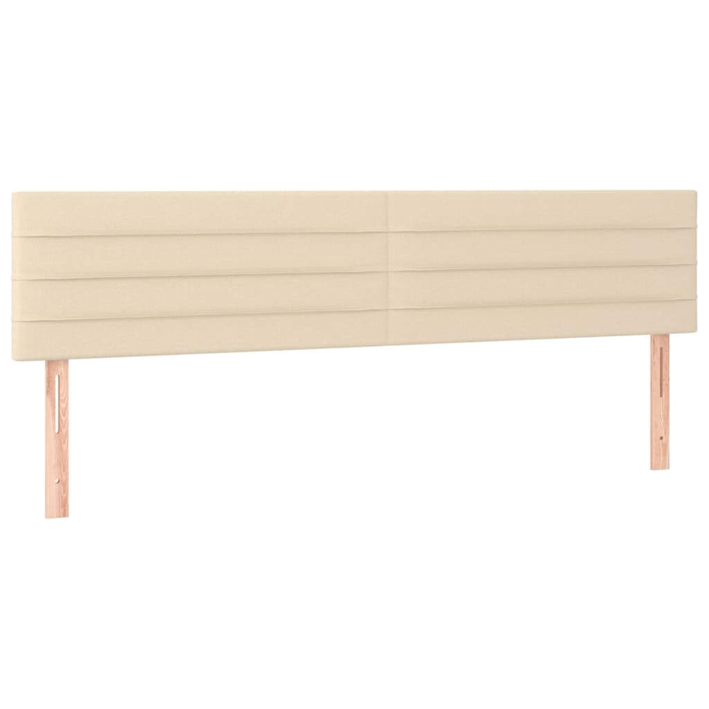 Krevet s oprugama i madracem krem 200 x 200 cm od tkanine