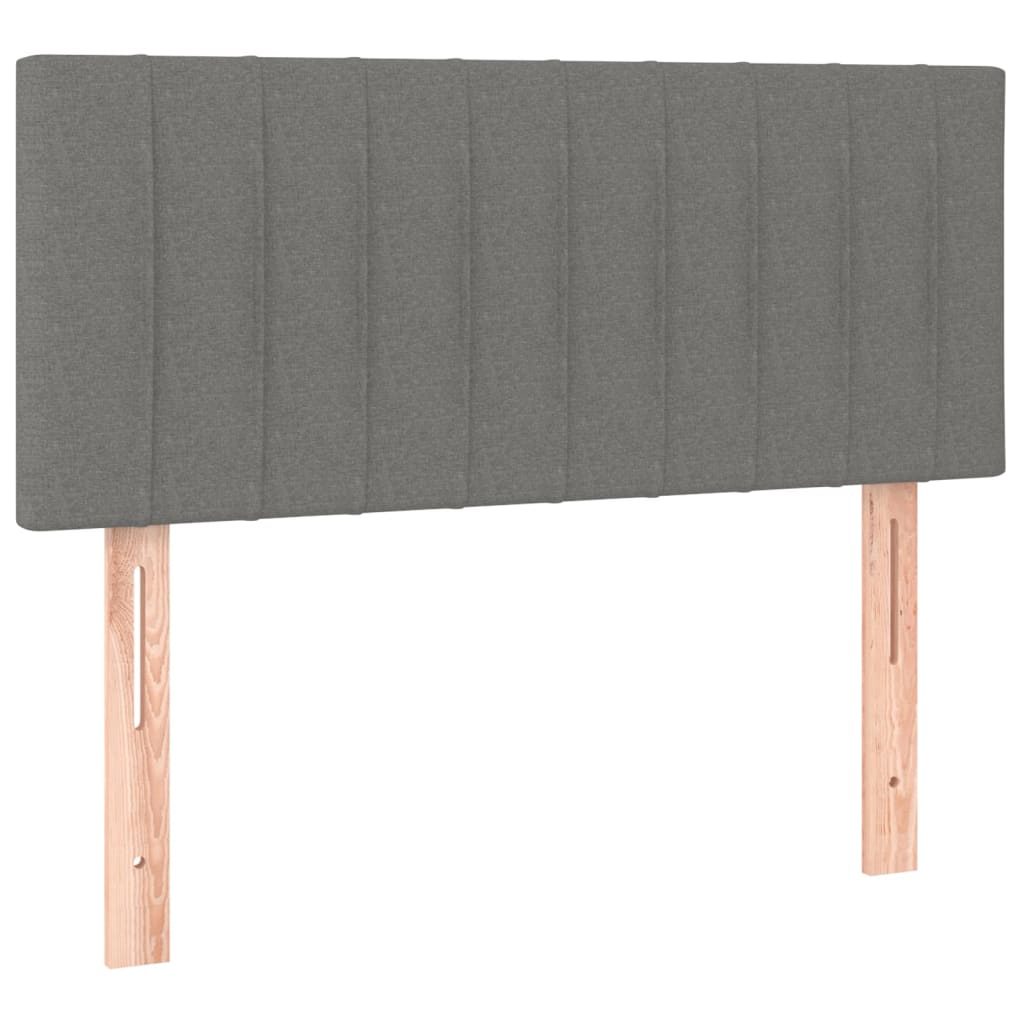 Krevet s oprugama i madracem tamnosivi 90 x 190 cm od tkanine
