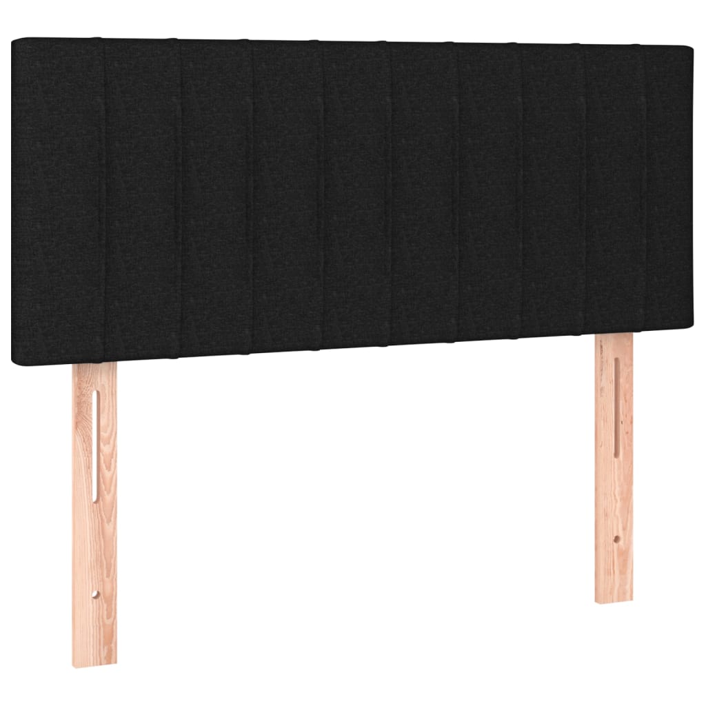 Krevet s oprugama i madracem crni 100 x 200 cm od tkanine