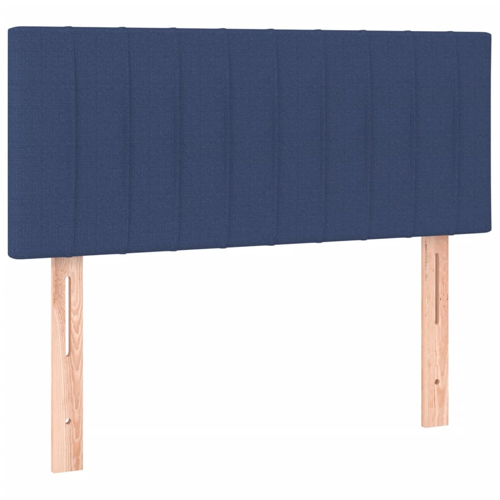 Krevet s oprugama i madracem plavi 100 x 200 cm od tkanine