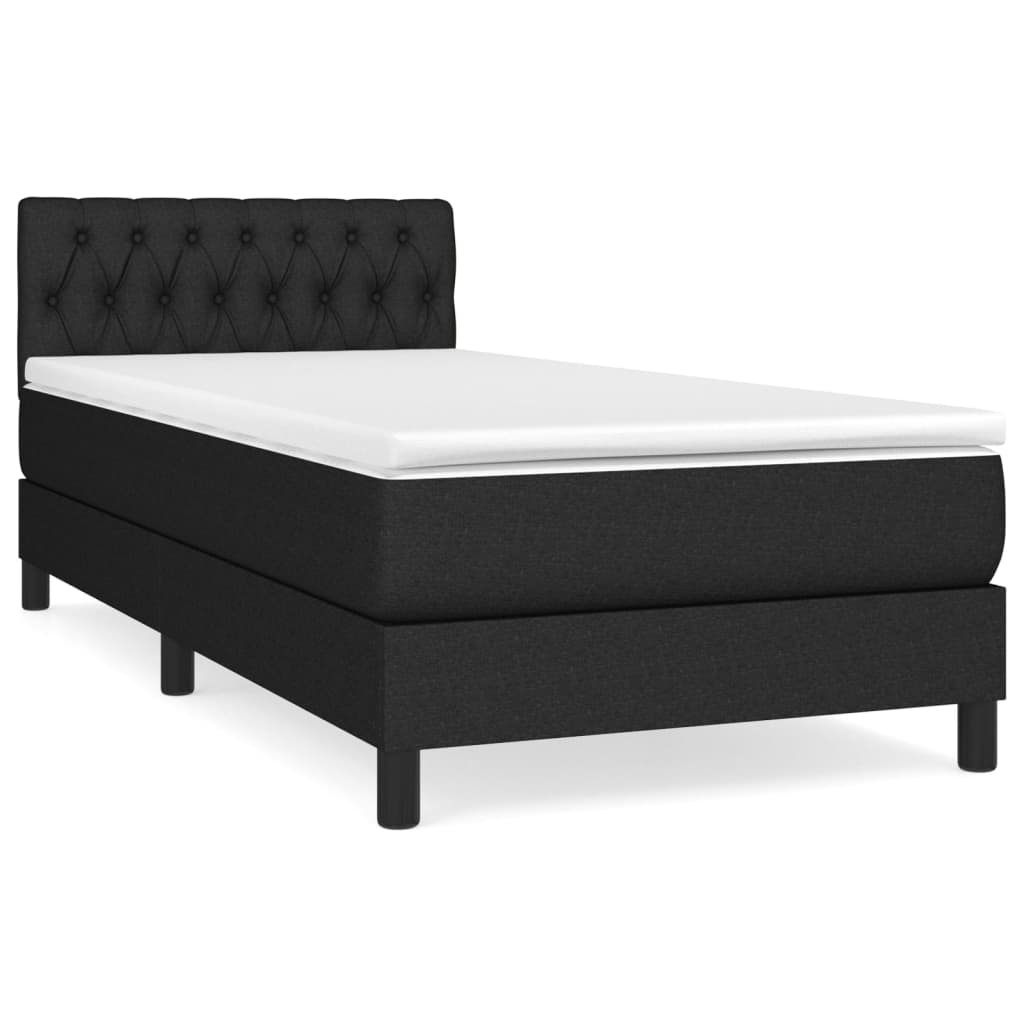 Box spring krevet s madracem crni 90x190 cm od tkanine