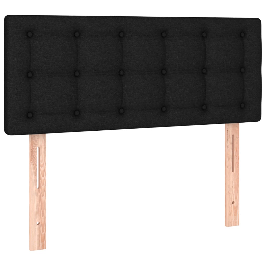 Krevet s oprugama i madracem crni 90x200 cm od tkanine