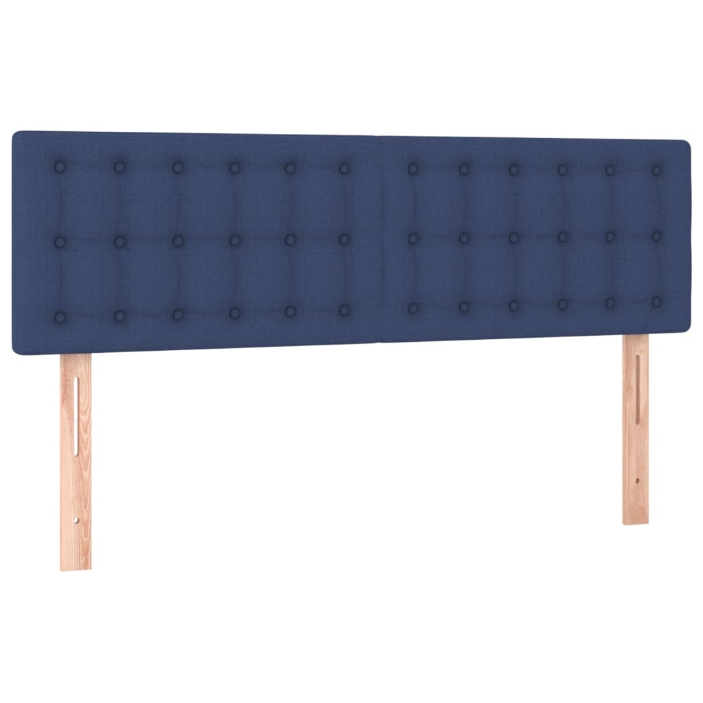 Krevet s oprugama i madracem plavi 140 x 190 cm od tkanine