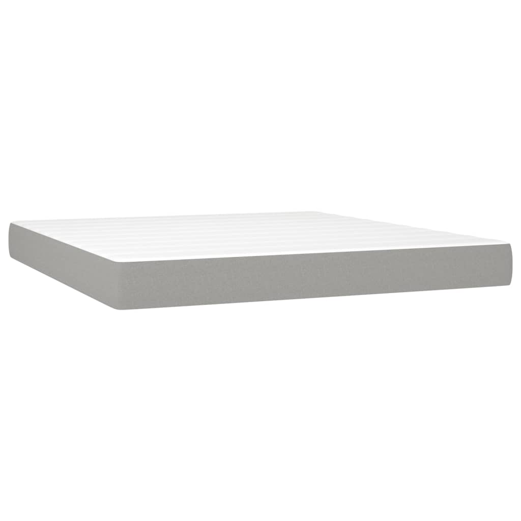 Krevet s oprugama i madracem svjetlosivi 180x200 cm od tkanine