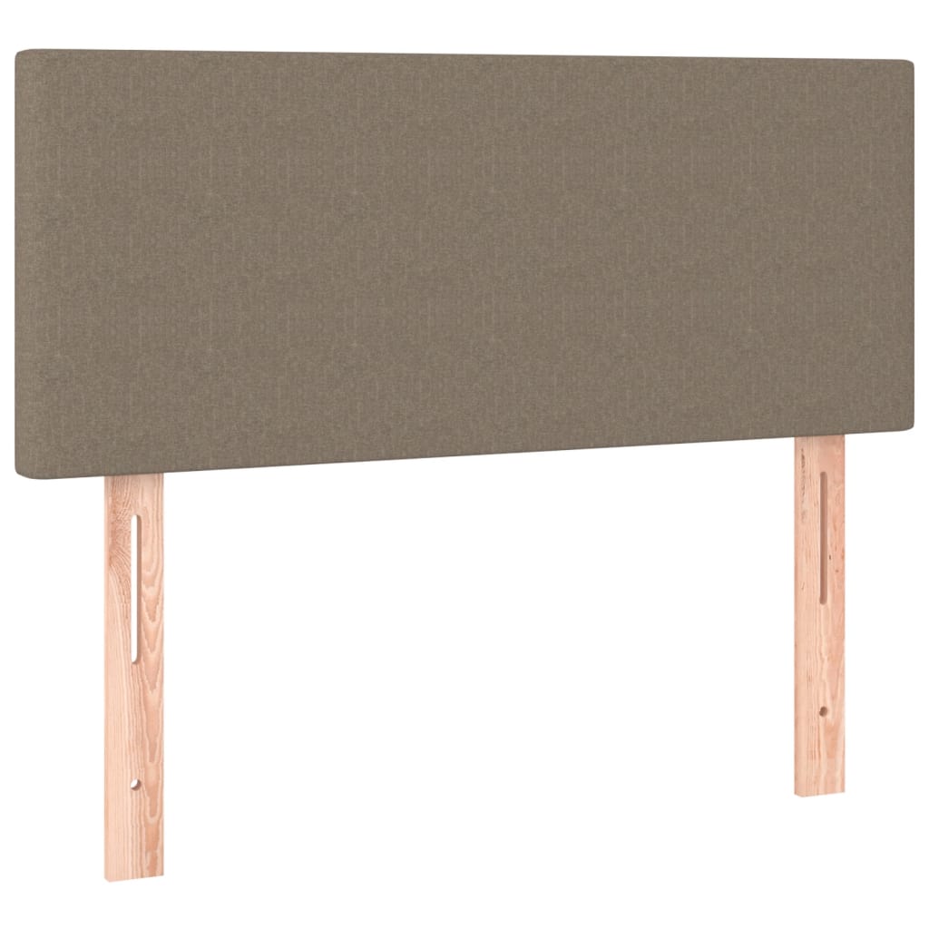 Krevet s oprugama i madracem smeđesivi 90x200 cm od tkanine