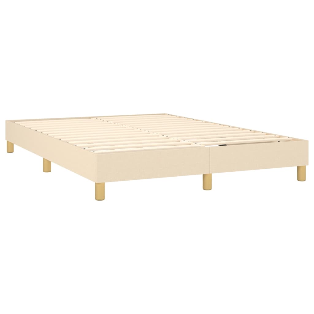 Krevet s oprugama i madracem krem 140x200 cm od tkanine