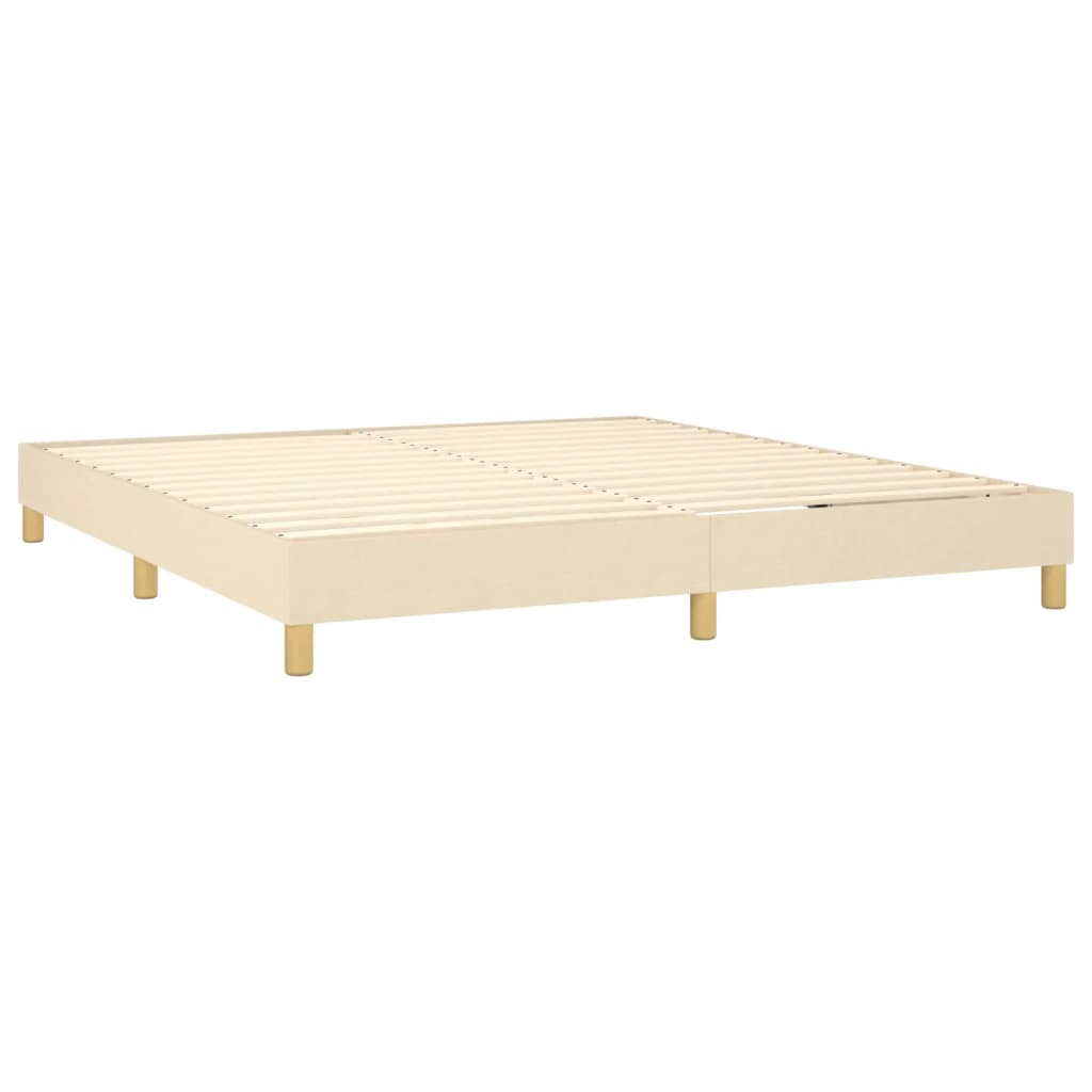 Krevet s oprugama i madracem krem 160x200 cm od tkanine