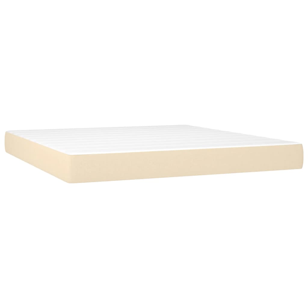Krevet s oprugama i madracem krem 160x200 cm od tkanine