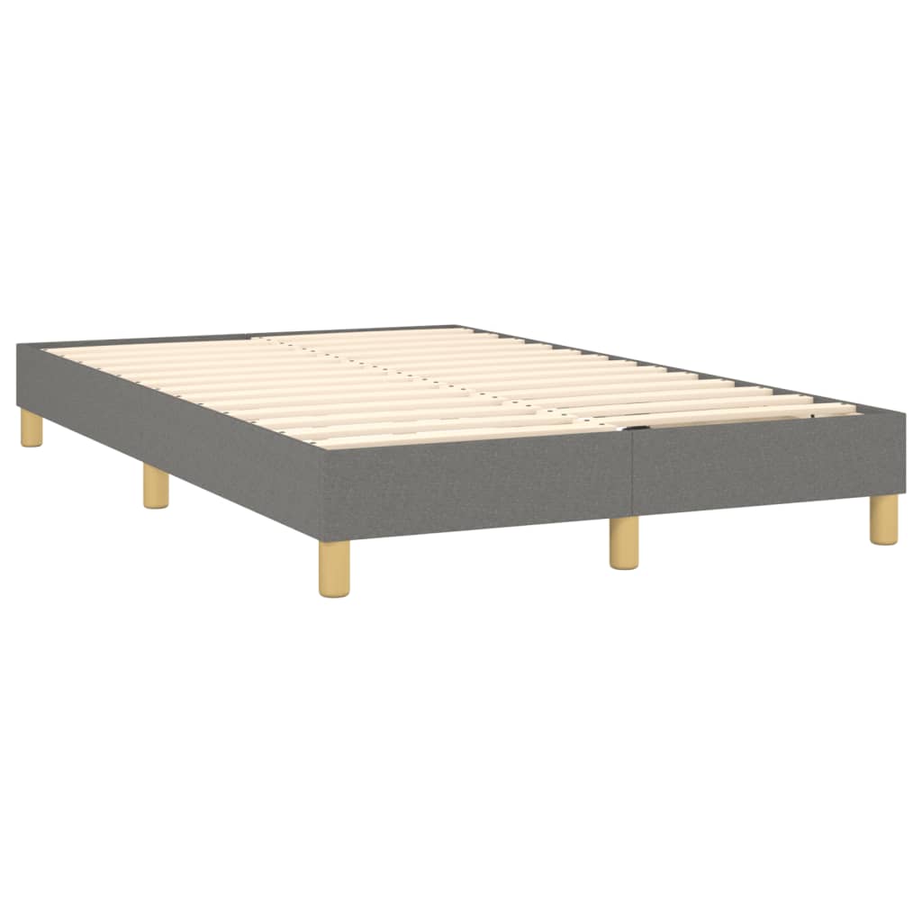 Krevet s oprugama i madracem tamnosivi 120 x 200 cm od tkanine