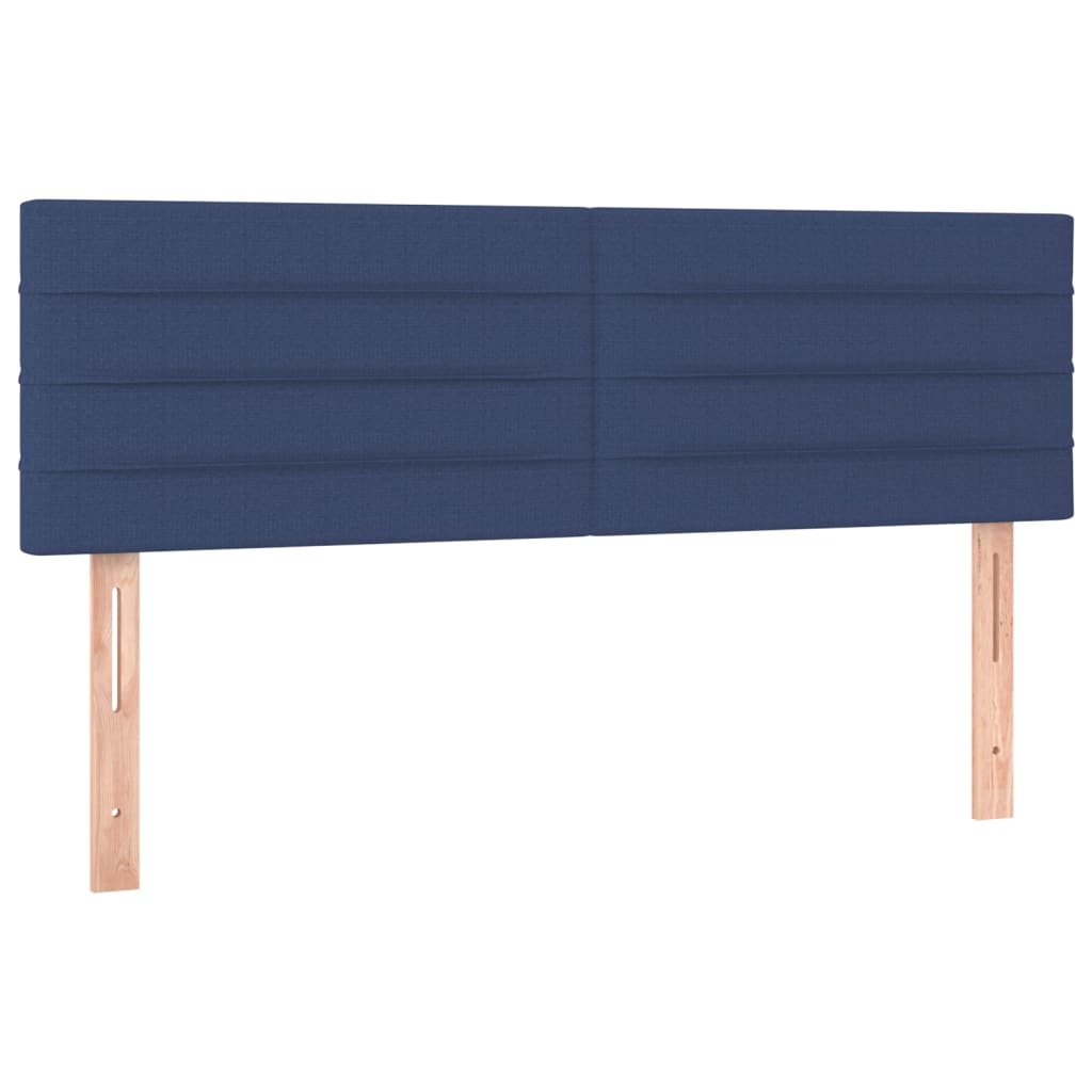Krevet s oprugama i madracem plavi 140 x 190 cm od tkanine