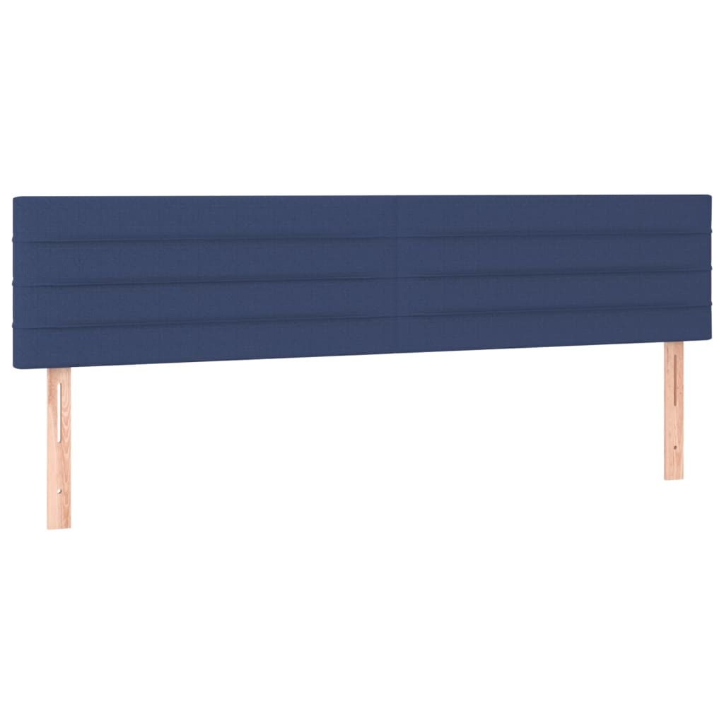 Krevet s oprugama i madracem plavi 200 x 200 cm od tkanine
