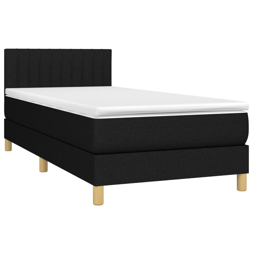 Box spring krevet s madracem crni 90x190 cm od tkanine