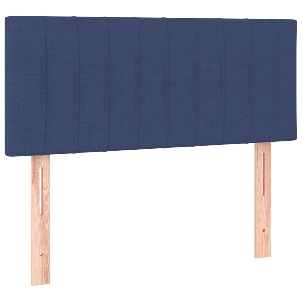 Krevet s oprugama i madracem plavi 90 x 190 cm od tkanine