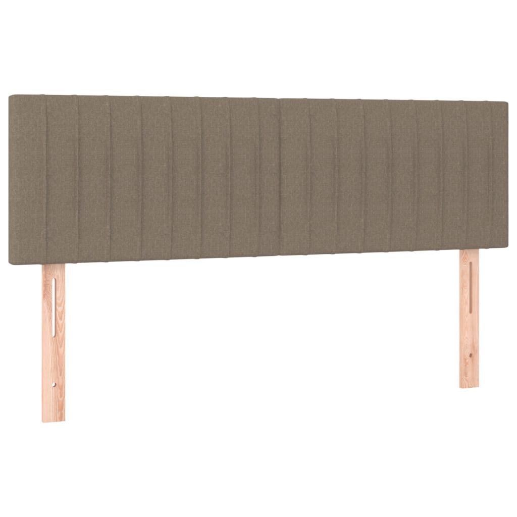 Krevet s oprugama i madracem smeđesivi 140 x 190 cm od tkanine