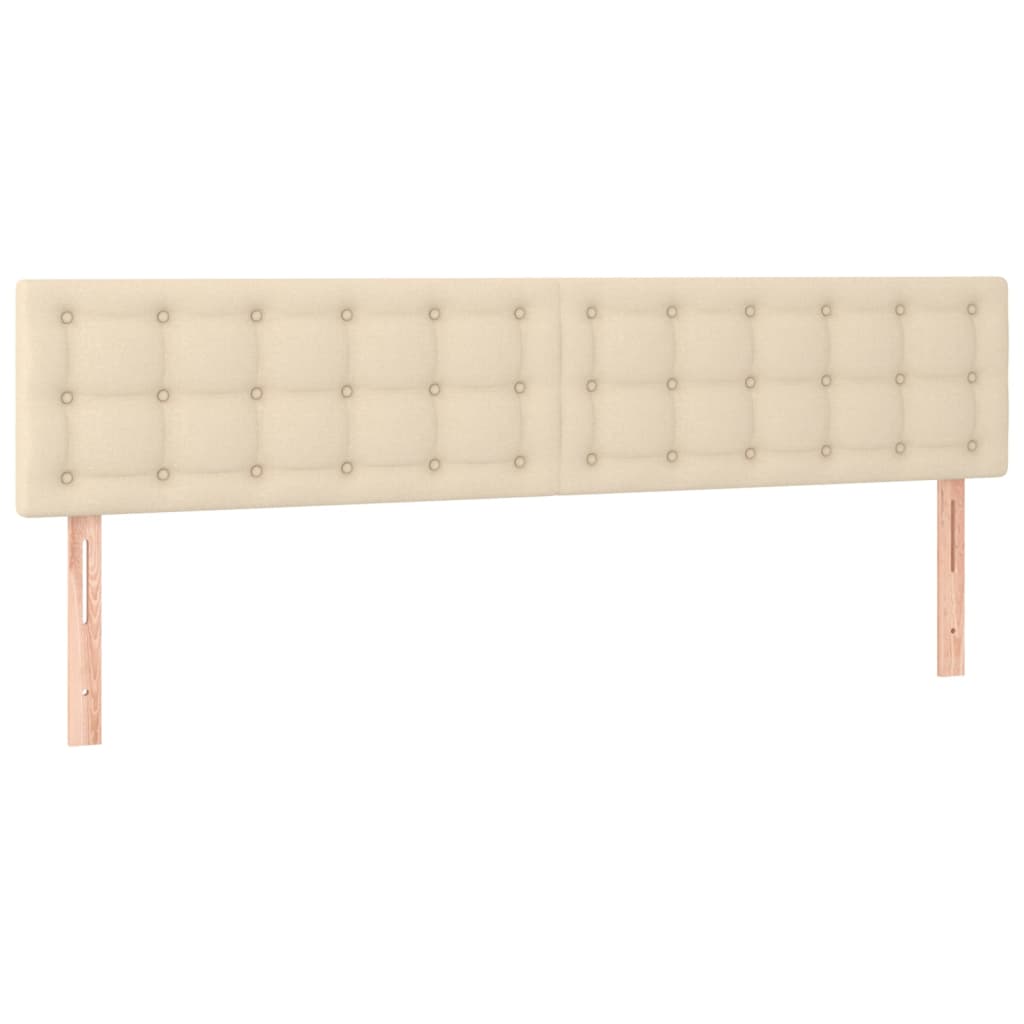 Krevet s oprugama i madracem krem 200 x 200 cm od tkanine