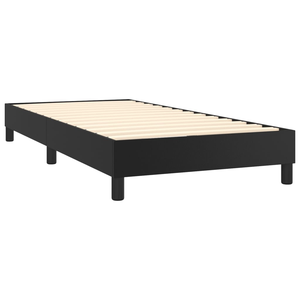 Krevet s oprugama i madracem crni 80 x 200 cm od umjetne kože