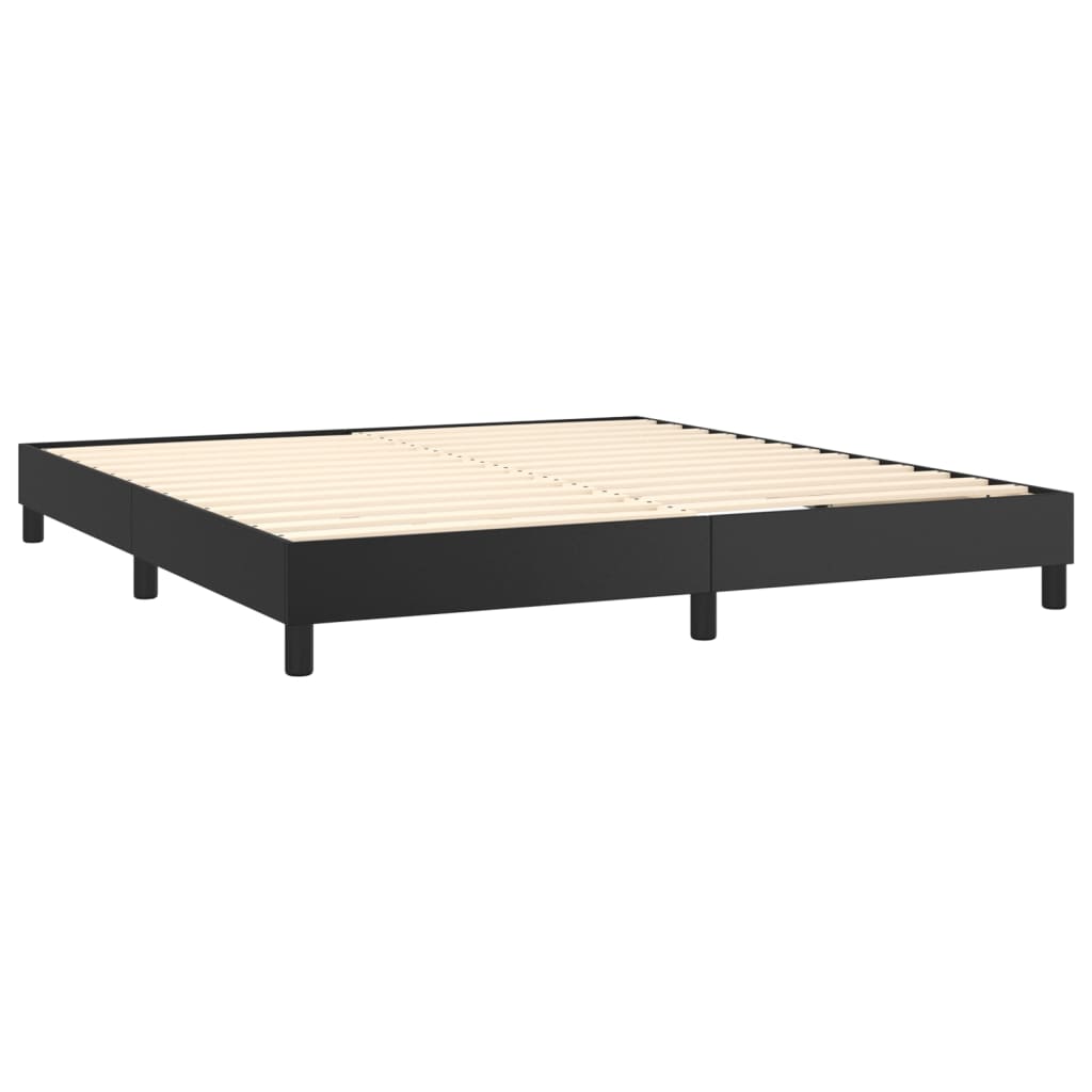 Krevet s oprugama i madracem crni 180 x 200 cm od umjetne kože