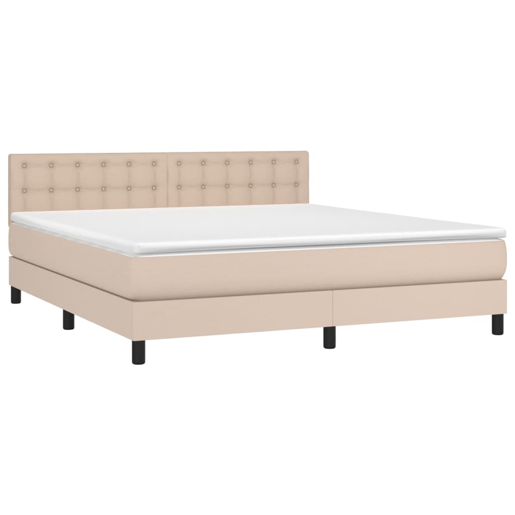 Krevet box spring s madracem cappuccino 180x200 cm umjetna koža