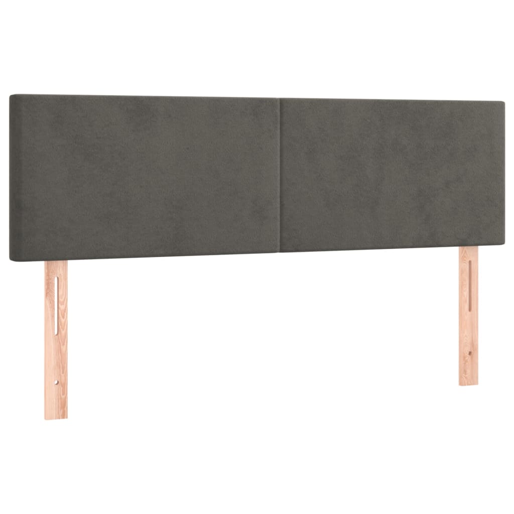 Krevet s oprugama i madracem tamnosivi 140x190 cm baršunasti