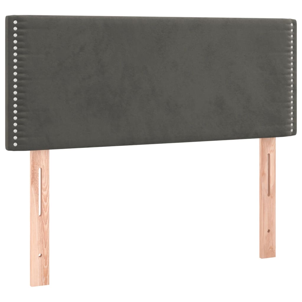 Box spring krevet s madracem tamnosivi 120 x 200 cm baršunasti