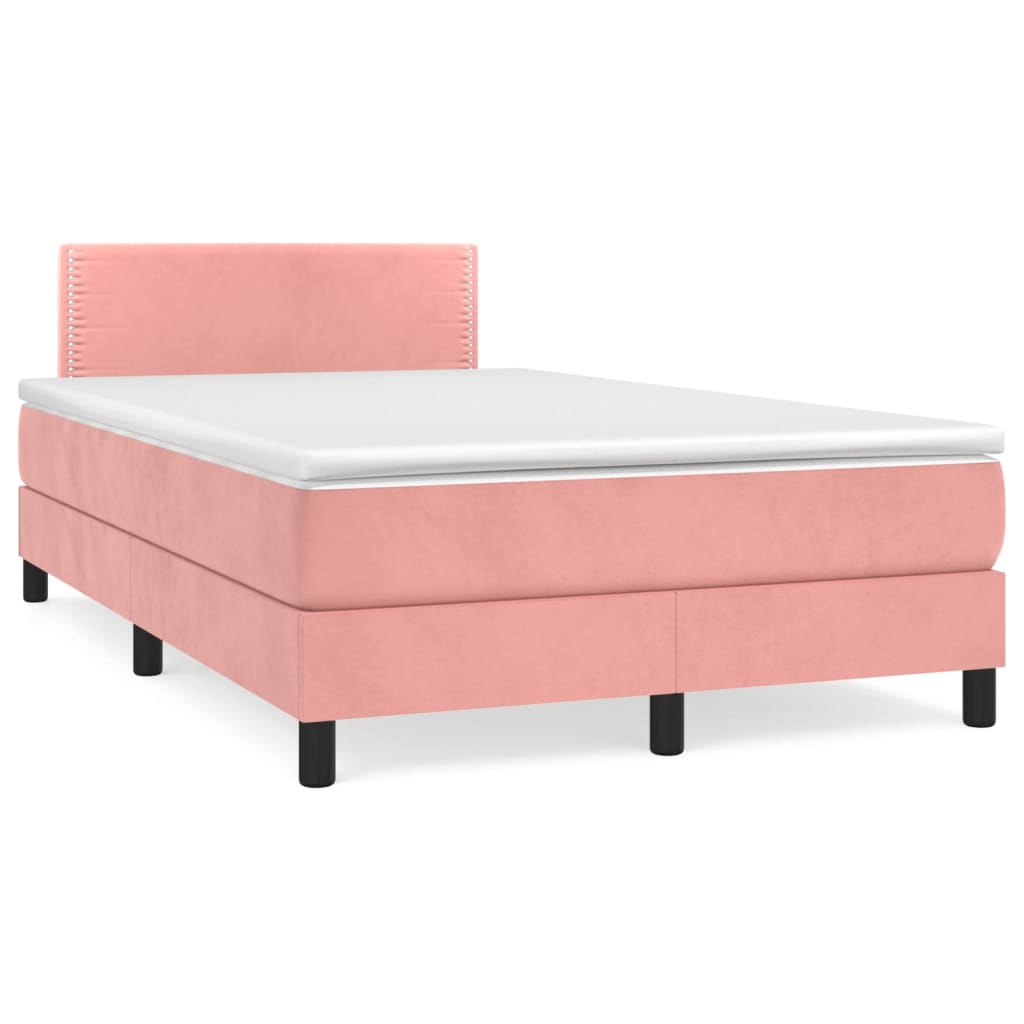 Box spring krevet s madracem ružičasti 120 x 200 cm baršunasti