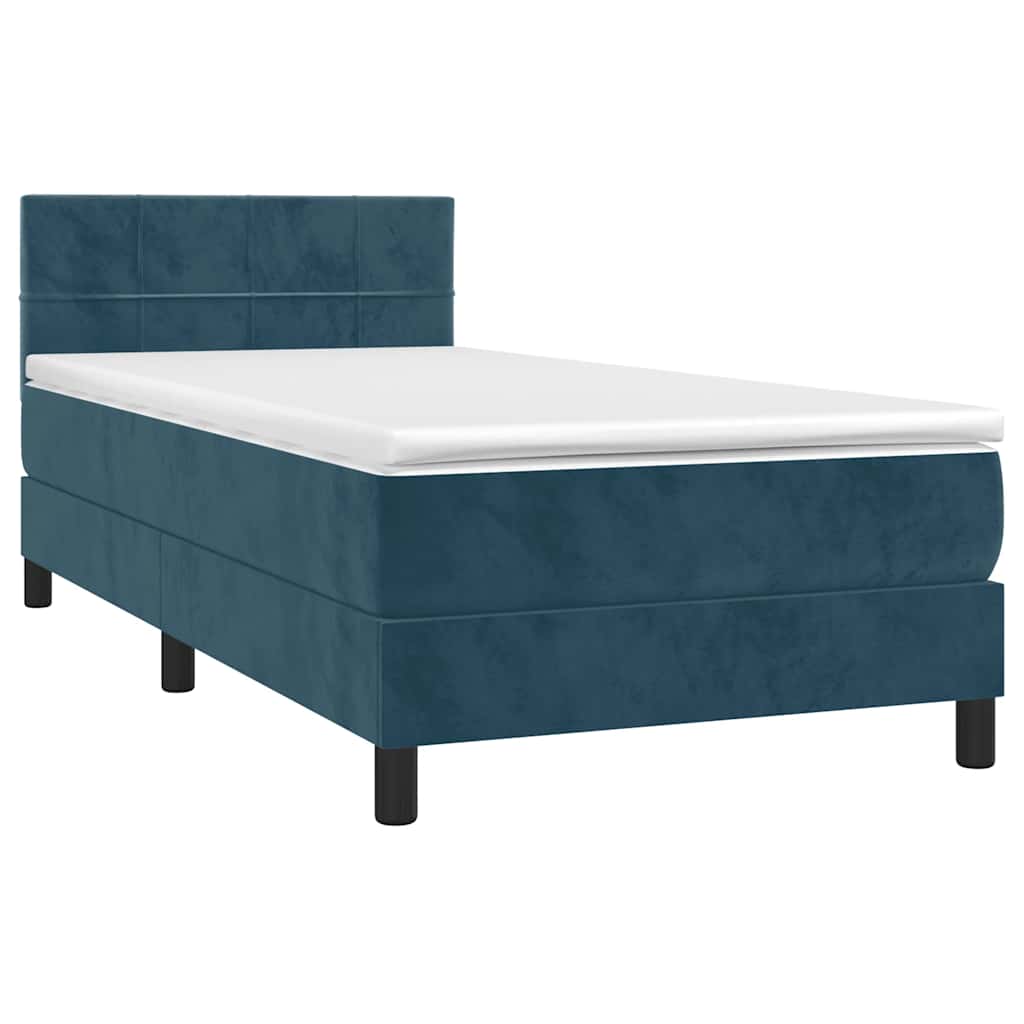 Box spring krevet s madracem tamnoplavi 100x200 cm baršunasti