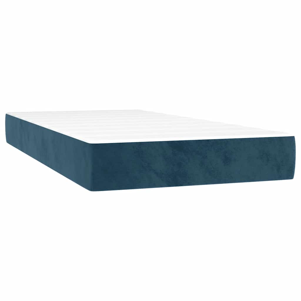 Box spring krevet s madracem tamnoplavi 100x200 cm baršunasti