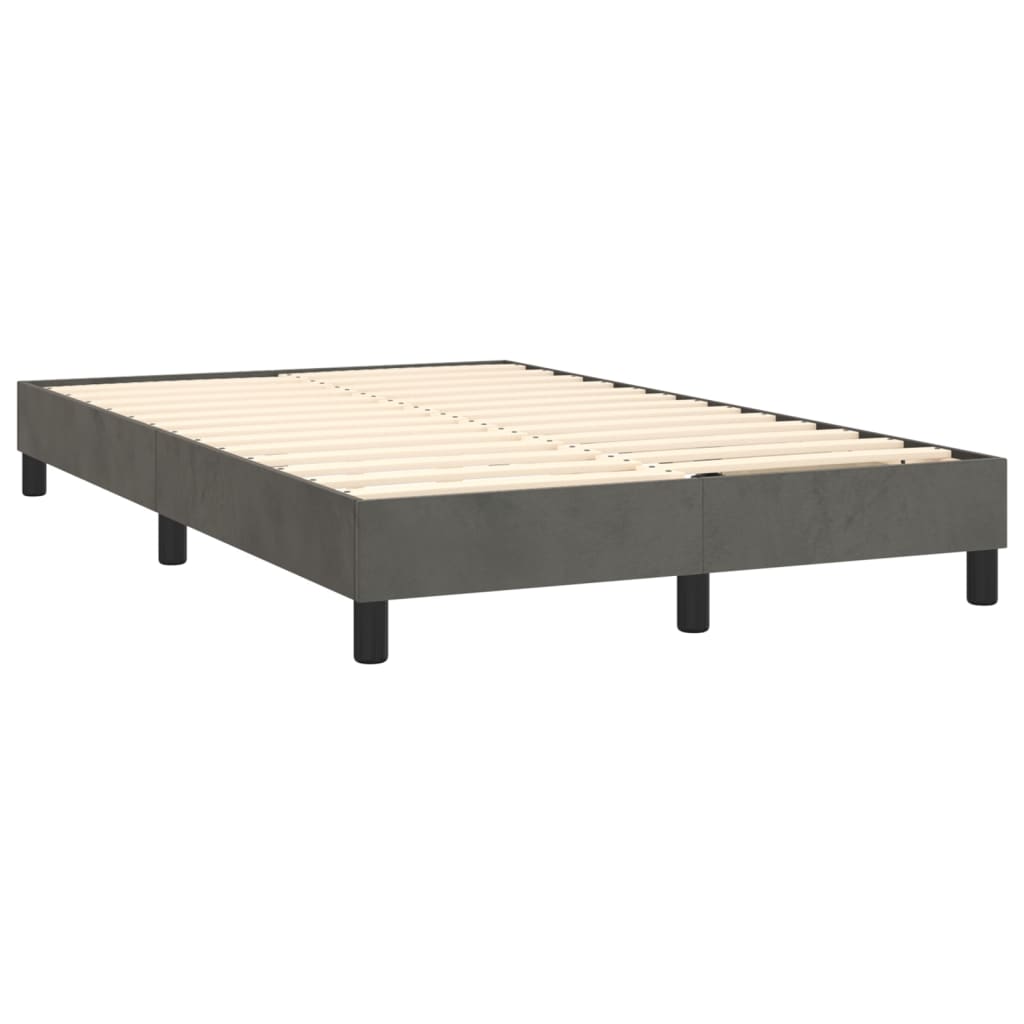 Box spring krevet s madracem tamnosivi 120 x 200 cm baršunasti