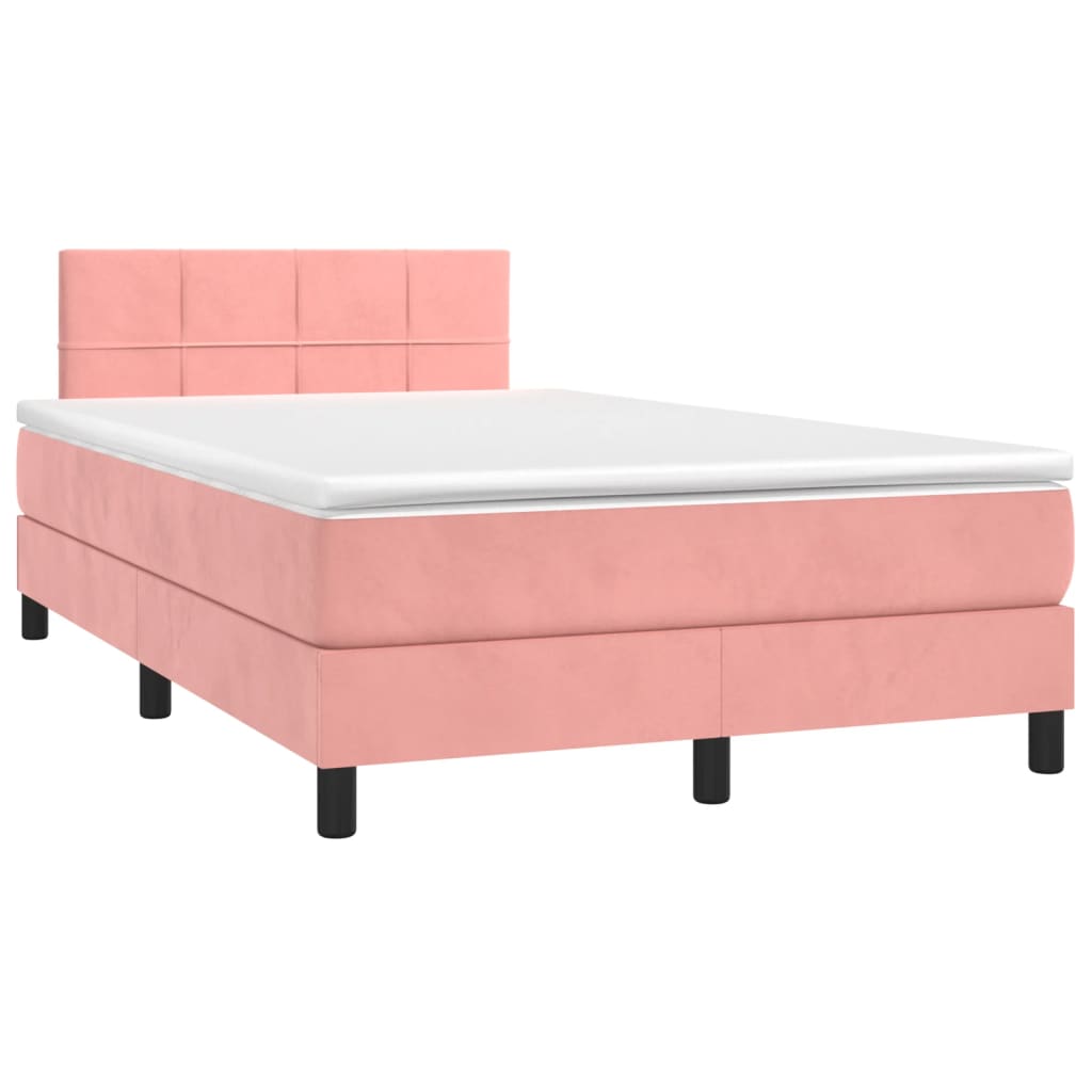 Box spring krevet s madracem ružičasti 120 x 200 cm baršunasti