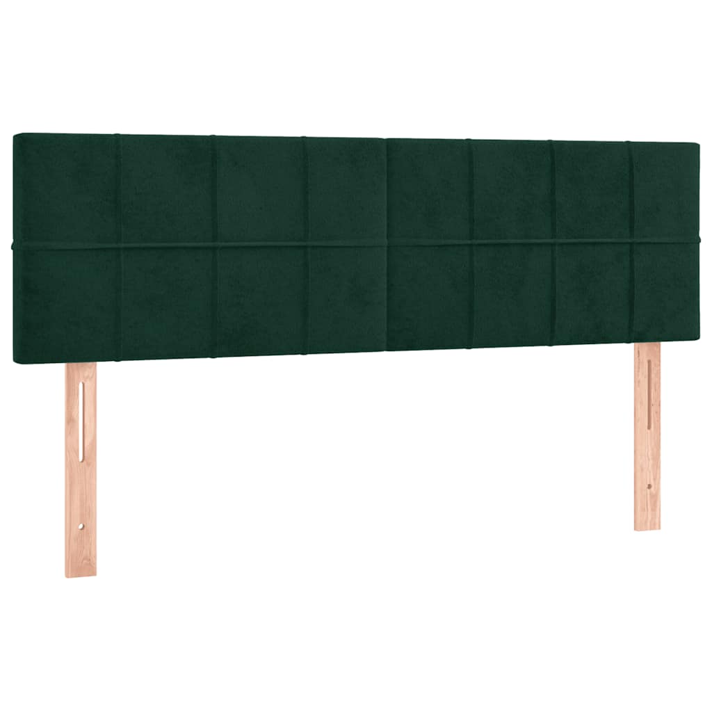 Krevet s oprugama i madracem tamnozeleni 140x200 cm baršunasti