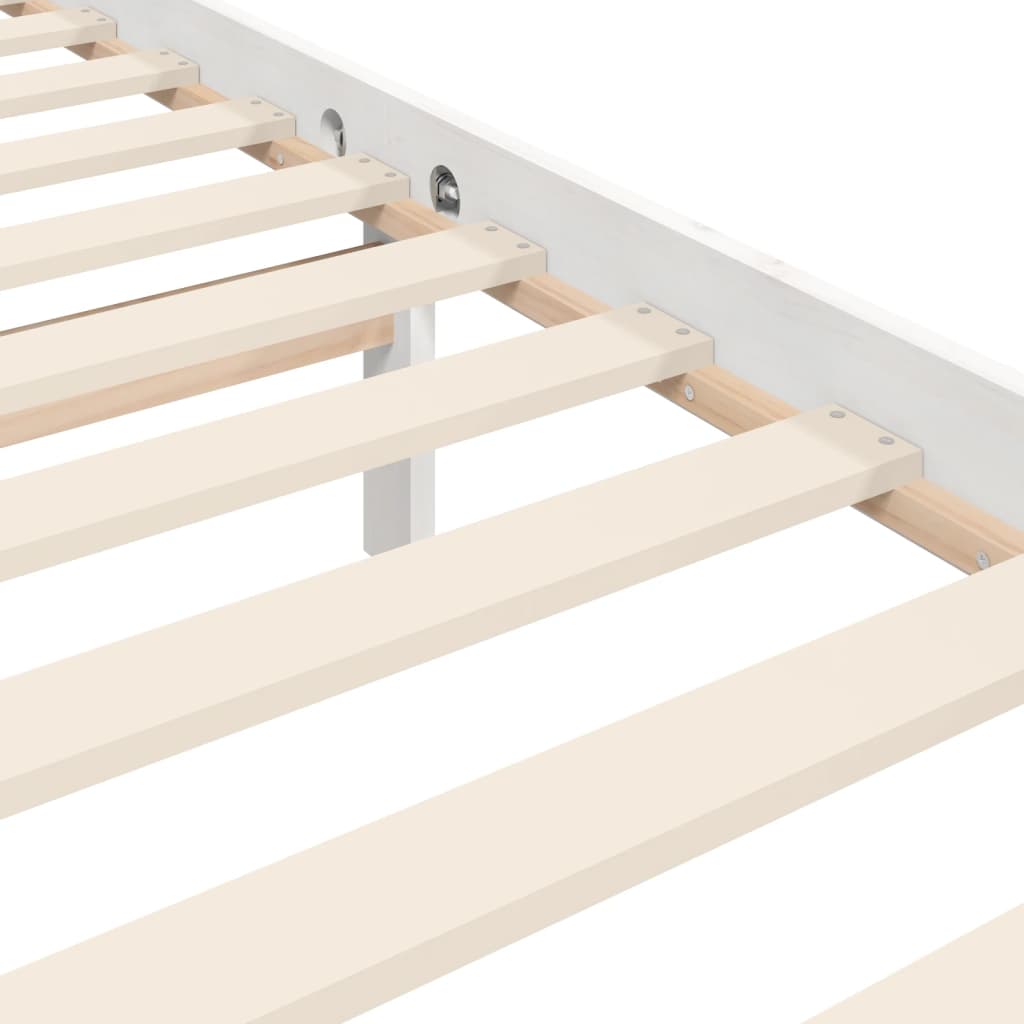 Okvir za krevet s uzglavljem bijeli 200x200 cm od masivnog drva