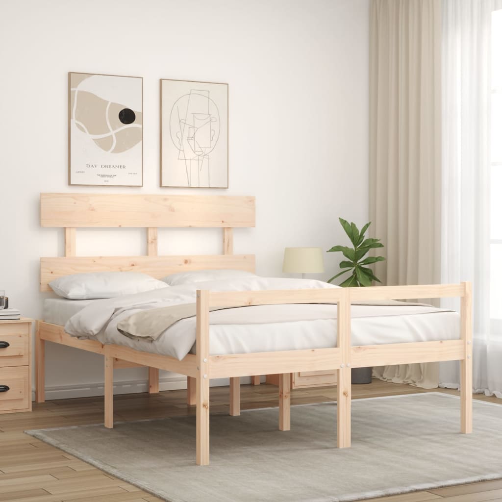 Krevet za starije s uzglavljem 140x190 cm od masivnog drva