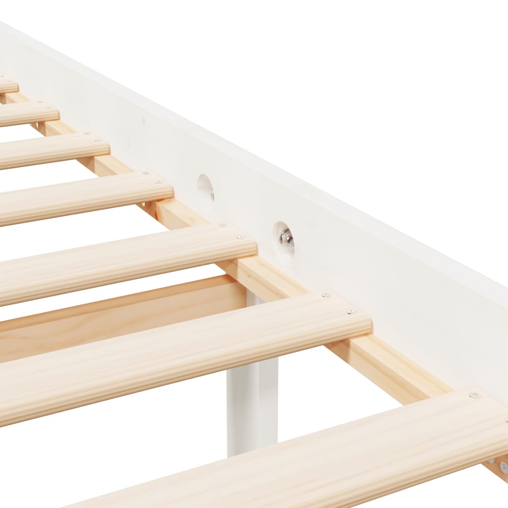 Krevet za starije s uzglavljem bijeli 200x200 cm masivnog drva
