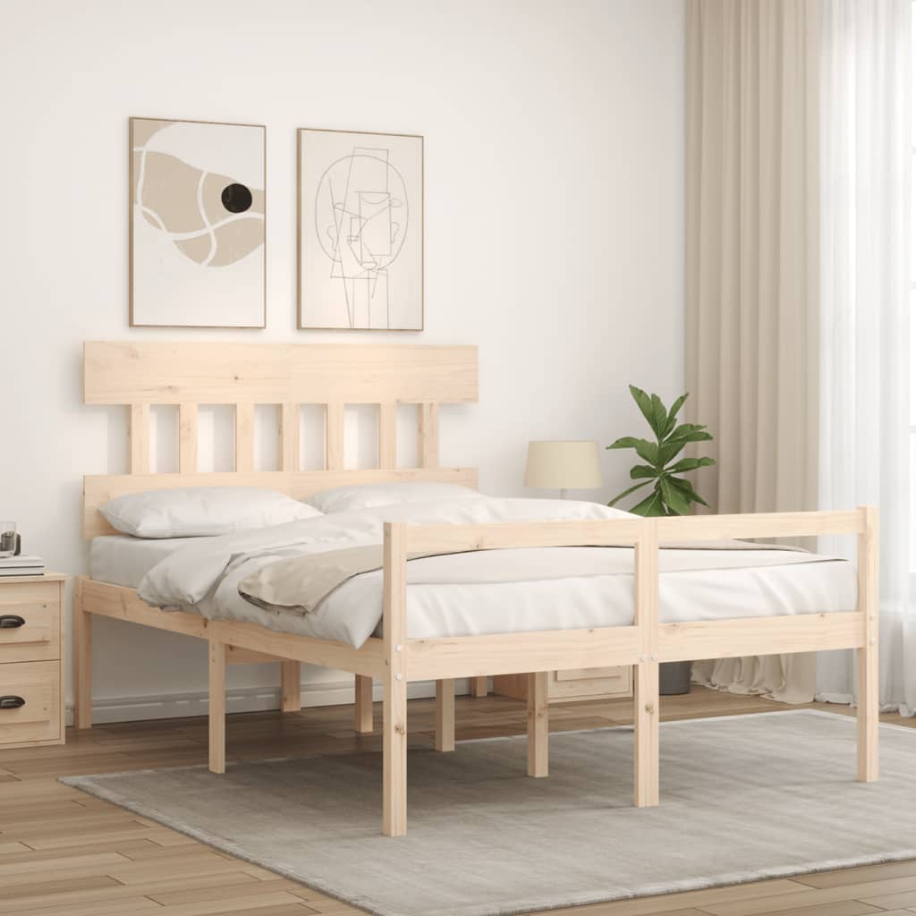 Krevet za starije s uzglavljem 140x190 cm od masivnog drva