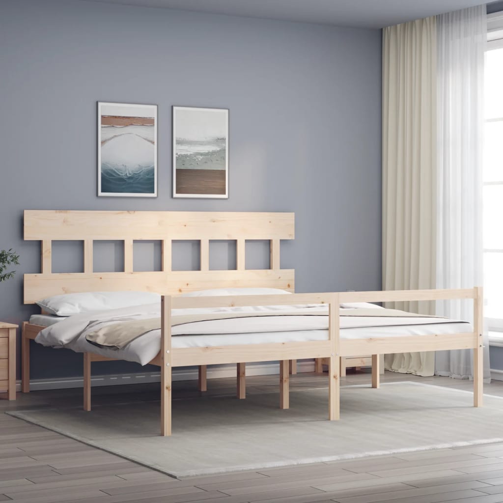 Krevet za starije s uzglavljem 200x200 cm od masivnog drva
