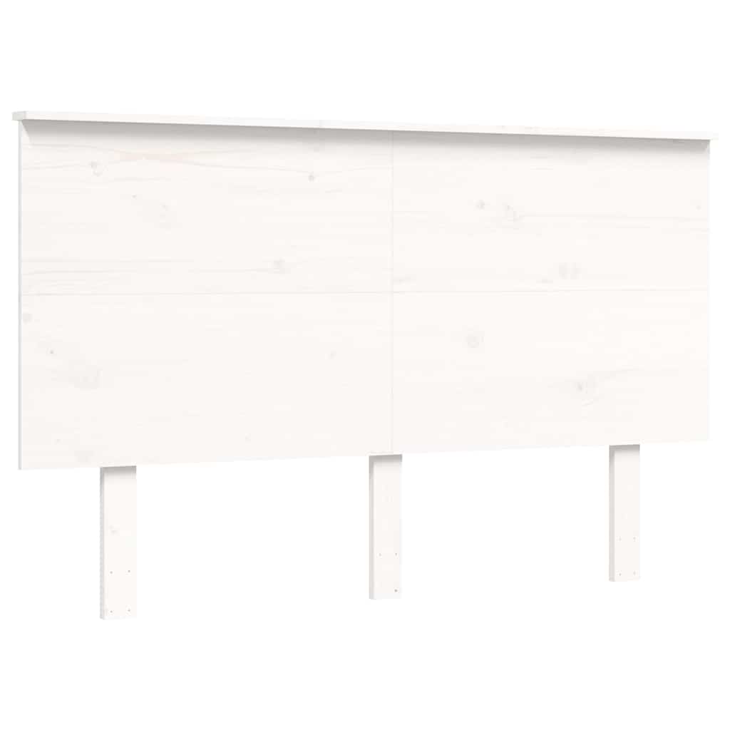 Krevet za starije s uzglavljem bijeli 140x200 cm masivnog drva
