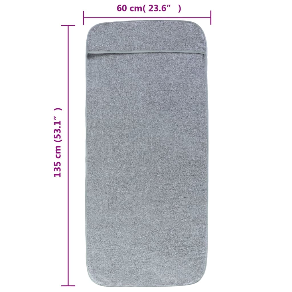 Ručnici za plažu 4 kom sivi 60 x 135 cm od tkanine 400 GSM