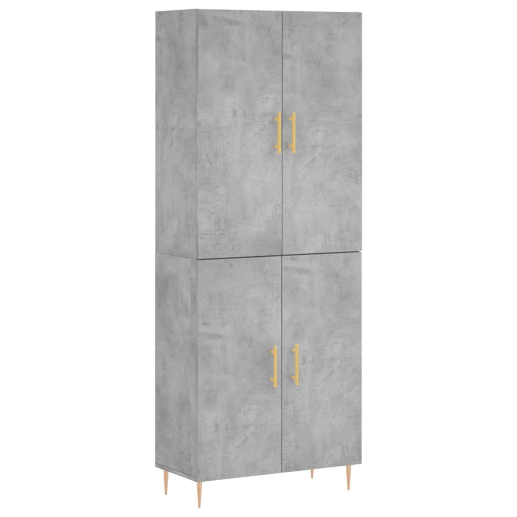 Visoka komoda siva betona 69,5x34x180 cm od konstruiranog drva