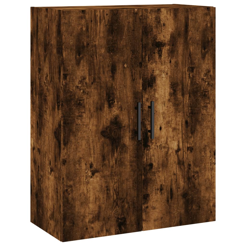 Visoka komoda dimljeni hrast 69,5x34x180 cm konstruiranog drva