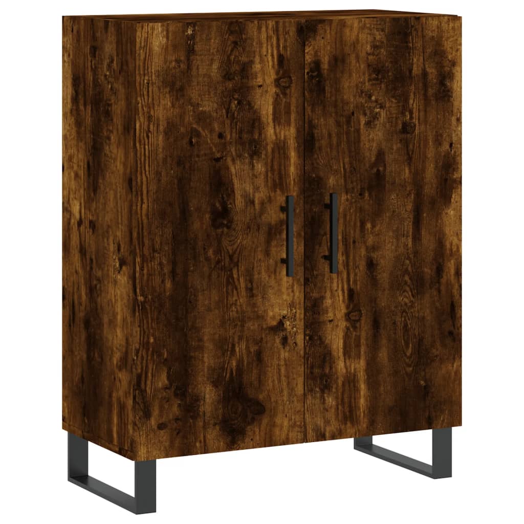 Visoka komoda dimljeni hrast 69,5x34x180 cm konstruiranog drva