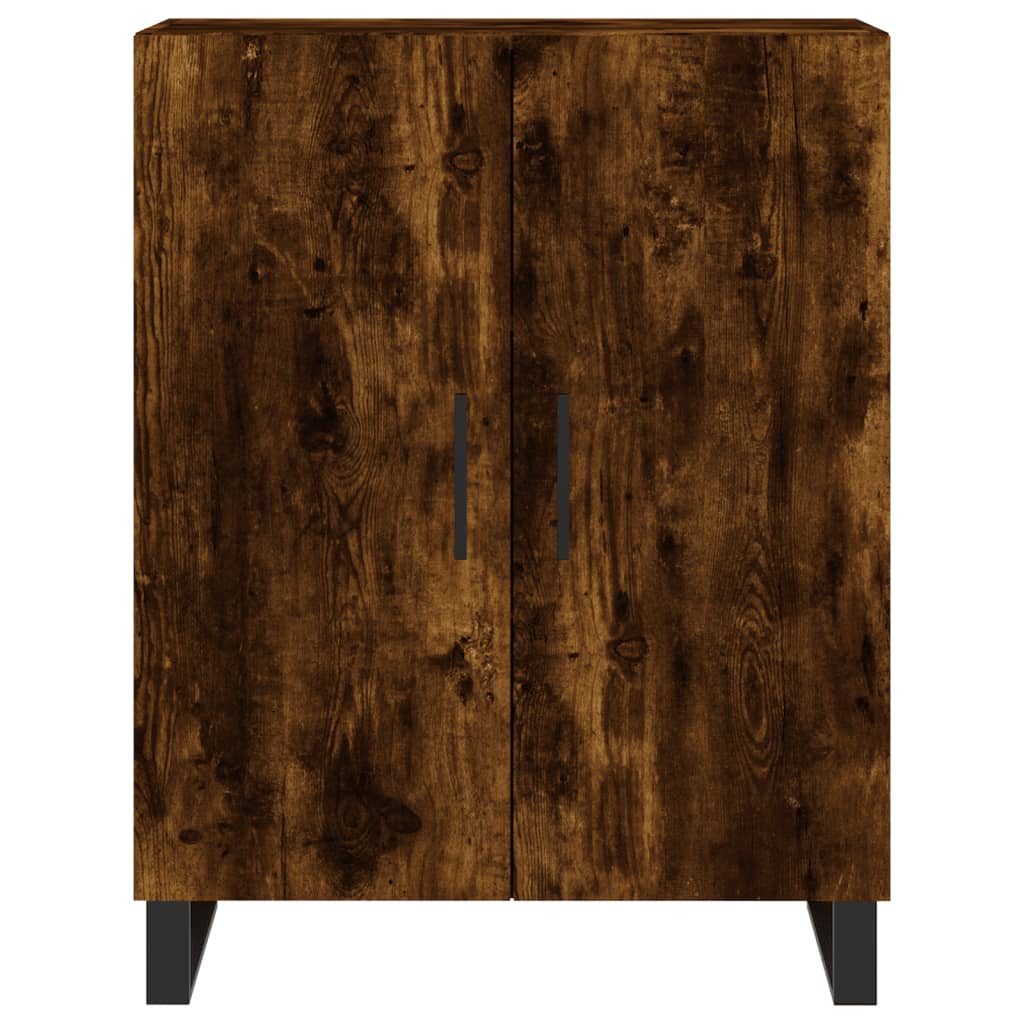 Visoka komoda dimljeni hrast 69,5x34x180 cm konstruiranog drva